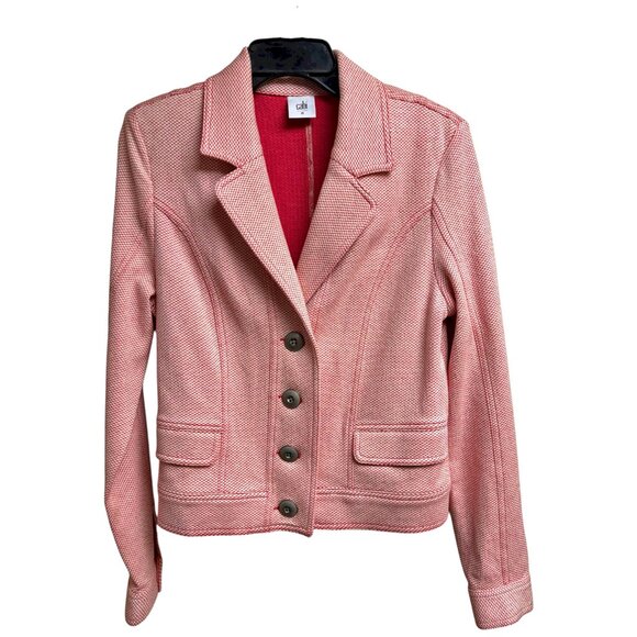 Cabi Amelia Pink Knit Blazer Styled Crop Jacket - Picture 2 of 9